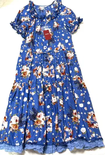 세일 중 핑크하우스 예쁜 리본 부케 프린트의 원피스 새상품