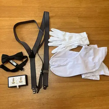 포멀 세트 서스펜더 나비 넥타이 커프스 단추 장갑 타비