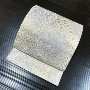 순수 실크 육통 후쿠로 오비 [꽃 문양]