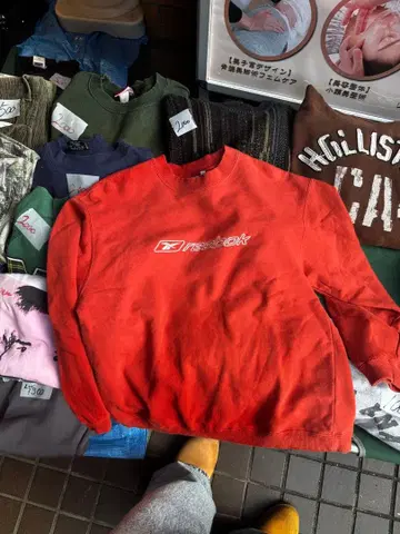 Reebok 로고 레드 트레이닝복