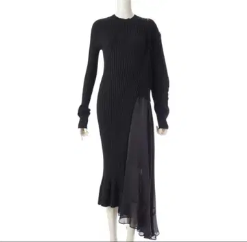 sacai 비대칭 니트 드레스