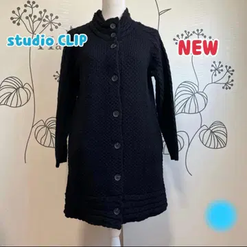 509 새상품 스튜디오 클립 블랙 스탠드넥 가디건