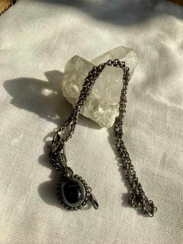 stephendweck 실버 블랙 펜던트 목걸이