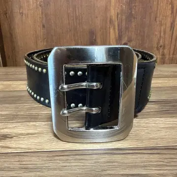 TMT 스터드 블랙 가죽 벨트 34