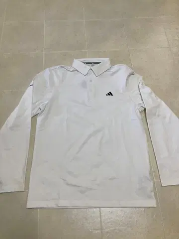 adidas 화이트 긴팔 피케 셔츠