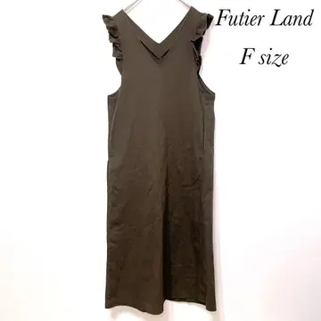 퓨티아랜드 프릴 롱 원피스 V넥 루즈핏 레이어드