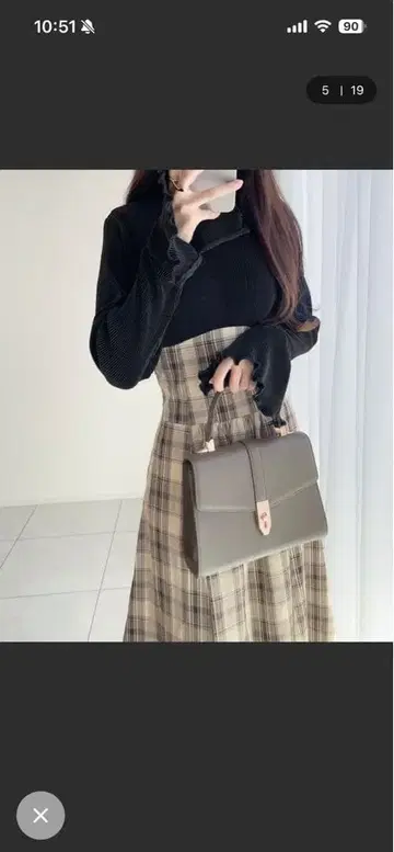 [ 새상품 미사용 ] mily bilet 플레어 슬리브 도킹 원피스 M