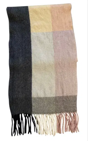 FURLA 핑크 계열 체크 무늬 머플러 멀티 컬러