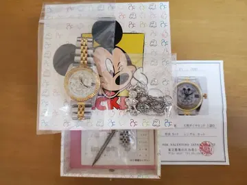 미키 탄생 85주년 기념 대연주회 손목시계 화이트 오르골, 목걸이 포함