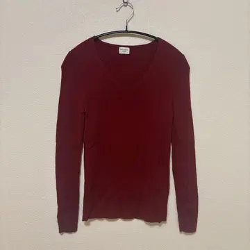 URBAN RESEARCH DOORS 버건디 V넥 울 니트