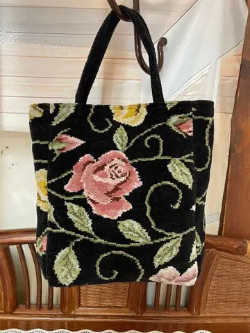 핫토만 셔닐 토트백 블랙 핑크