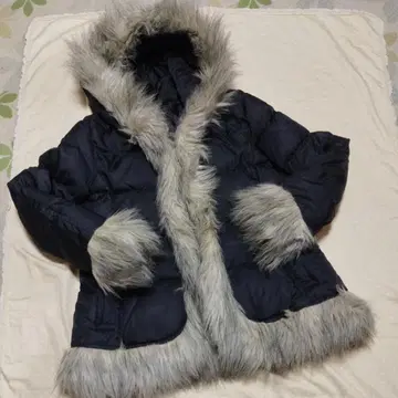 유니클로 여성용 후데트 다운 숏코트 XL 블랙 퍼 포함