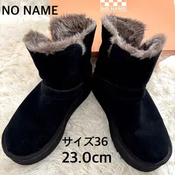 NONAME 스웨이드 숏부츠 퍼 통굽 23.0cm 블랙