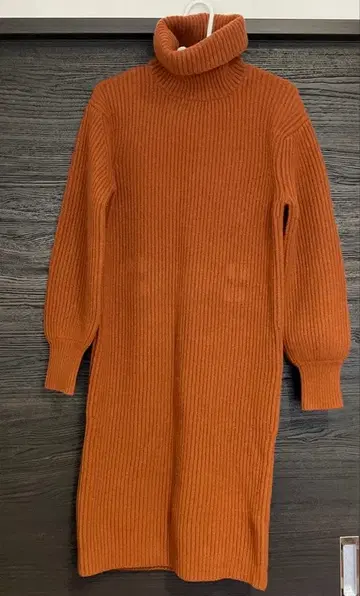 UNITED ARROWS 터틀넥 원피스 브라운 울 웜 M