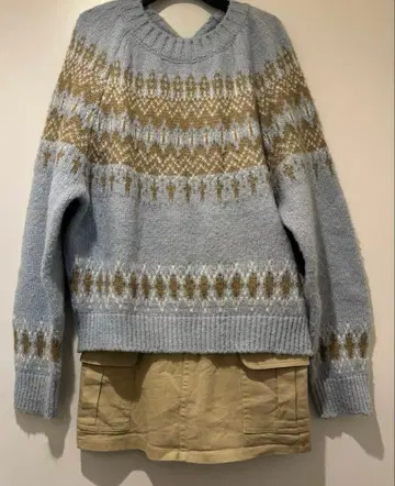 nugu 니트 스커트 노르딕 무늬 세트