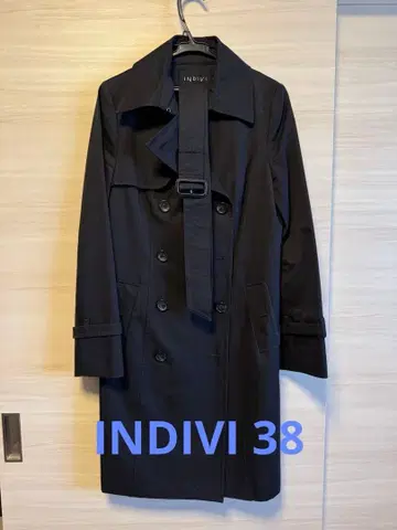 INDIVI 블랙 트렌치코트 38