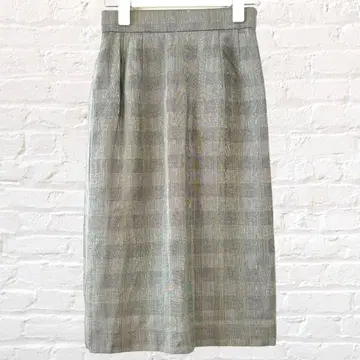 케이티 키요코 타카세 롱 스커트 타이트 플리츠 종아리 기장 체크 무늬