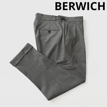 BERWICH 위치 스코치 스트레치 울 2 플리츠 팬츠