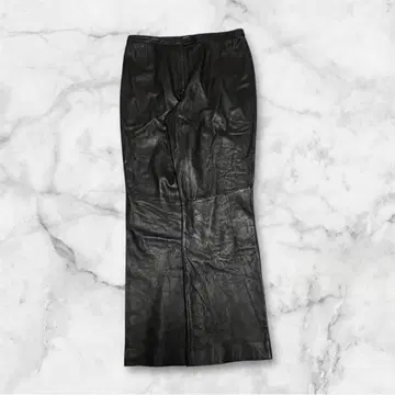 VINTAGE [천연 가죽] 가죽 팬츠 10P 스트레이트 팬츠 블랙