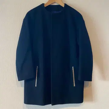DRAWER 노카라 코트 사이즈 36 다크 네이비