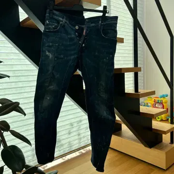 DSQUARED2 다크 블루 스키니 데님 팬츠