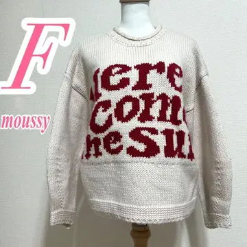 moussy 마우지 베이지 레드 긴팔 니트 F 캐주얼