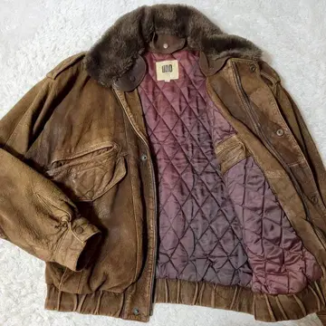 80s A-2 real leather bomber jacket Vtg