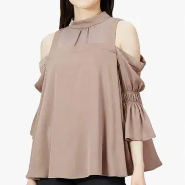 새상품급 스나이델 오프숄더 핑크 베이지 상의