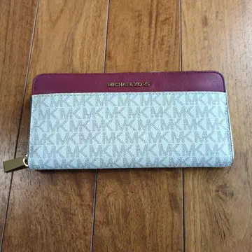 MICHAEL KORS 마이클 코스 장지갑 화이트/버건디