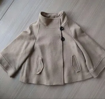 UNTITLED 판초 숏코트 스탠드 카라