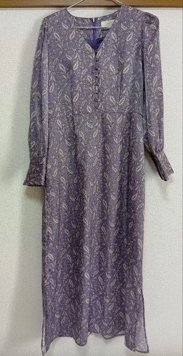 [새상품급] B:MING 패턴 긴팔 원피스 퍼플 계열