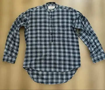 Js. works 아일랜드제 그랑파 밴드 카라 플란넬 셔츠