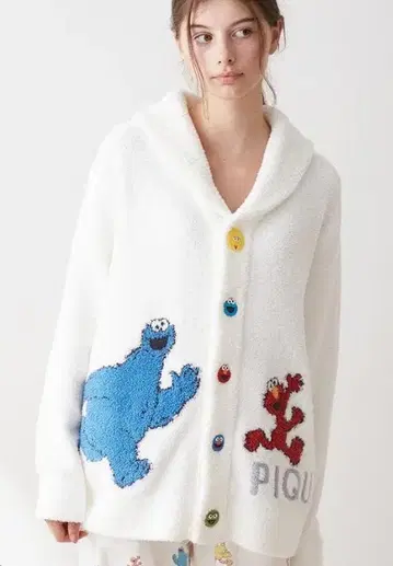 젤라토 피케 [ SESAME STREET ] 자카드 숄 가디건