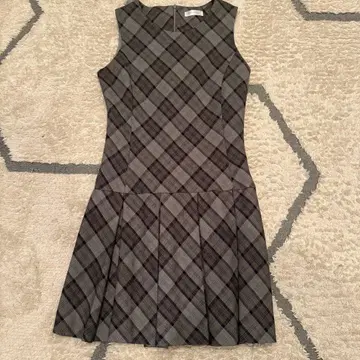 체크 무늬 원피스 깅엄 체크