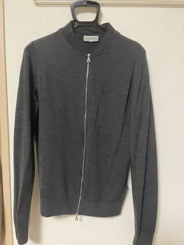 JOHN SMEDLEY 다크 그레이 지퍼 가디건 M