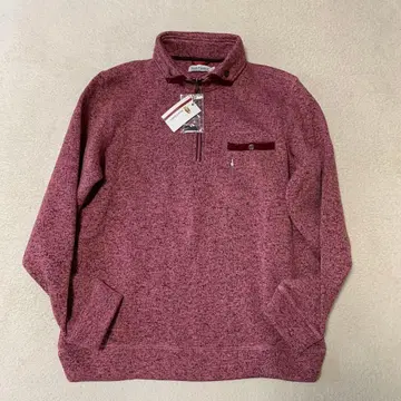 허시파피 하프 지퍼 스웨터 빨간색 와인 레드 남성용 스웨터