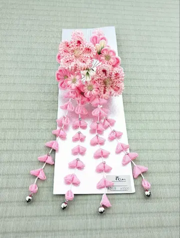 머리 장식 츠마미자이쿠 시치고산 성인식 핑크 계열