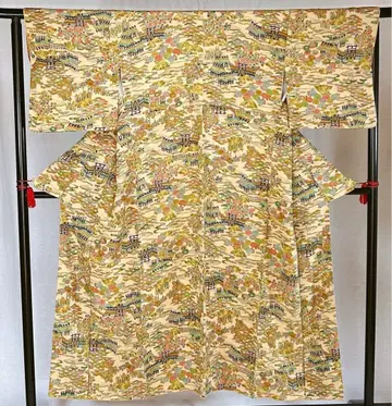 KS91 코몬 베이지 꽃무늬 익명 배송 리메이크 순수 실크 새상품급