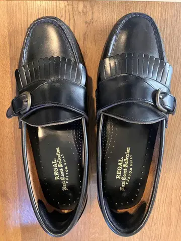 REGAL 블랙 가죽 프린지 로퍼 23.5 기재이나 25 정도