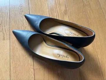 블랙 스틸레토 펌프스 21.5cm