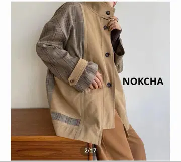 녹차 녹차 오리지널 아우터 체크 자켓 코트