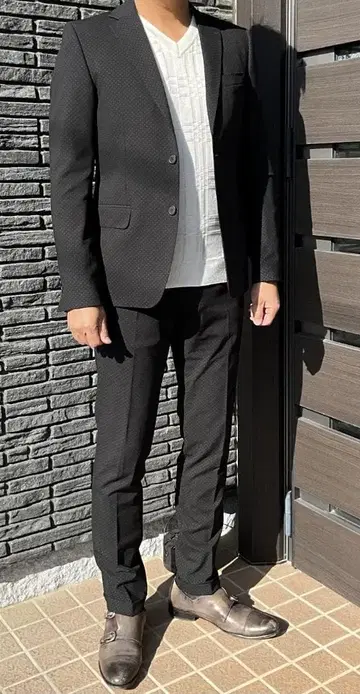 [ 이탈리아제 ] 도트 무늬 블랙 수트