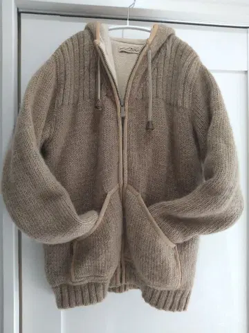 코모도 후드티 니트 자켓 니트 블루종 울 100% 아우터