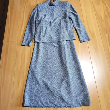 여성 수트 그레이 터틀넥 셋업