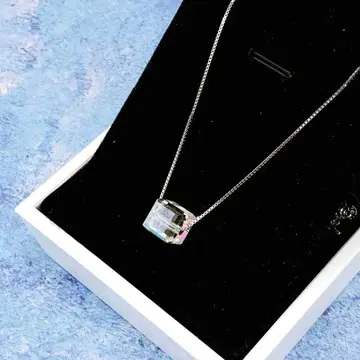 050N 크리스탈 큐브 목걸이 CZ S925 오샤레