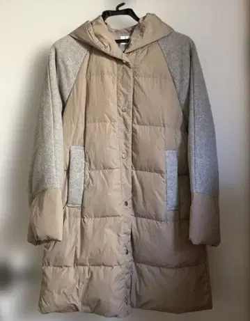 [ 새상품급 ] PINORE 다운 롱 코트 후드 부착 사이즈 38