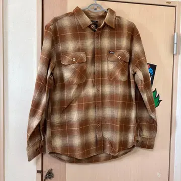 Brixton Bowery M 브라운 계열 체크 플란넬 셔츠