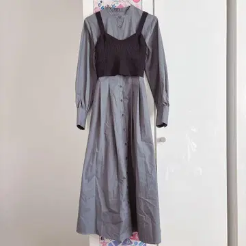 내추럴 뷰티 베이직 니트 뷔스티에 세트 셔츠 원피스