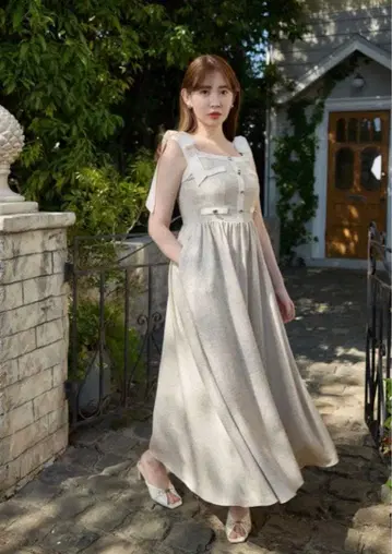 새상품 Verona Tweed Long Dress vanilla