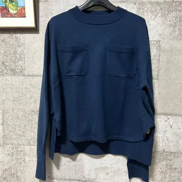 human woman 네이비 긴팔 니트